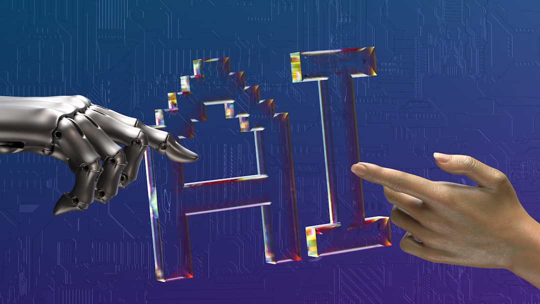 Representação visual de inteligência artificial conectando-se ao atendimento humano